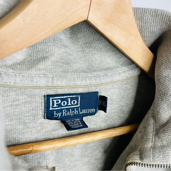 Ralph Lauren Gray Mesh-Knit Cotton 1/4-Zip Sweater XXL - Picture 3 of 5